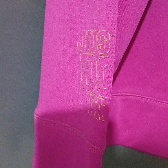 EUC Nike Magenta Hoodie with Gold Logo   Size Womens XL - Picture 6 of 6